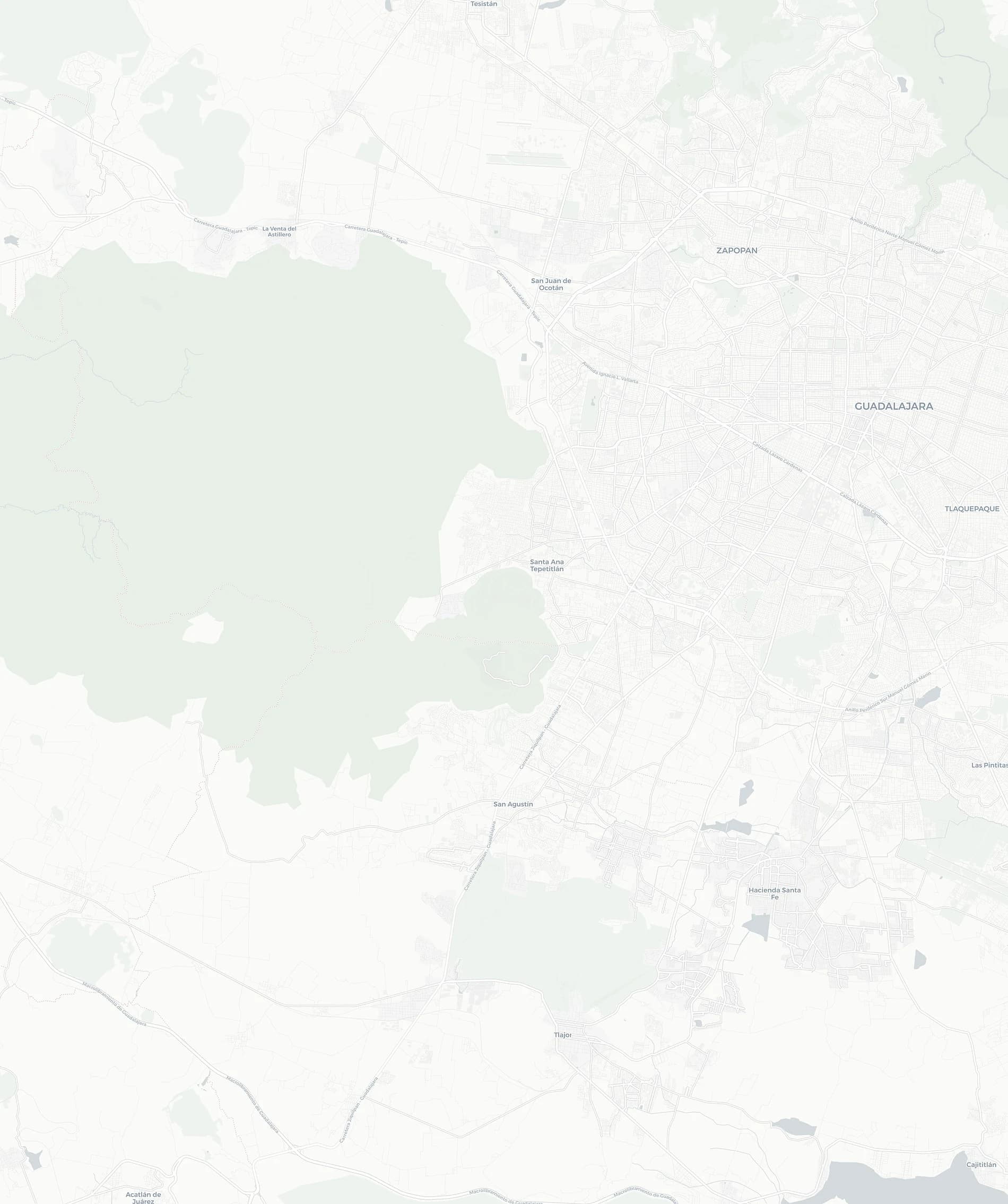 Map of the Guadalajara metropolitan area showing Ecommex's 3 locations